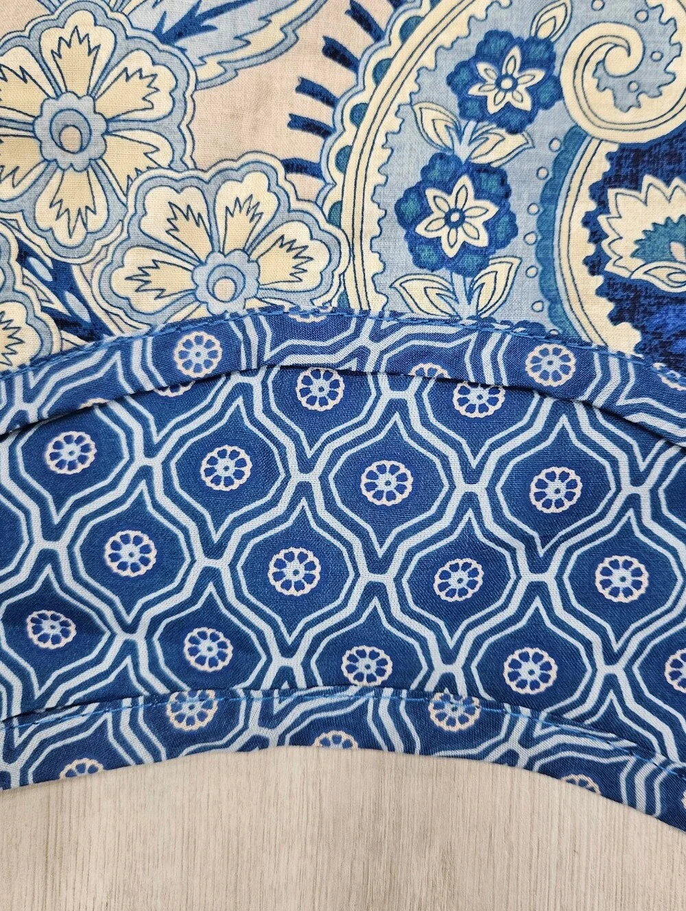 Waverly Moonlit Shadows Wave Valances Blue Medallion Floral Paisley 52x18